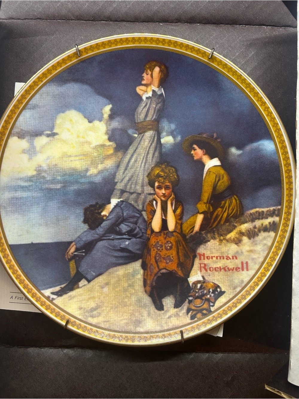 Norman Rockwell 'Waiting on the Shore' Wall Art - White